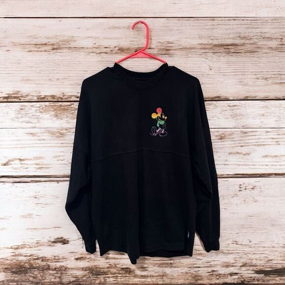 DisneyLand Paris d Black and Neon Graphic Long Sleeve Spirit Jersey Size S - Picture 1 of 6